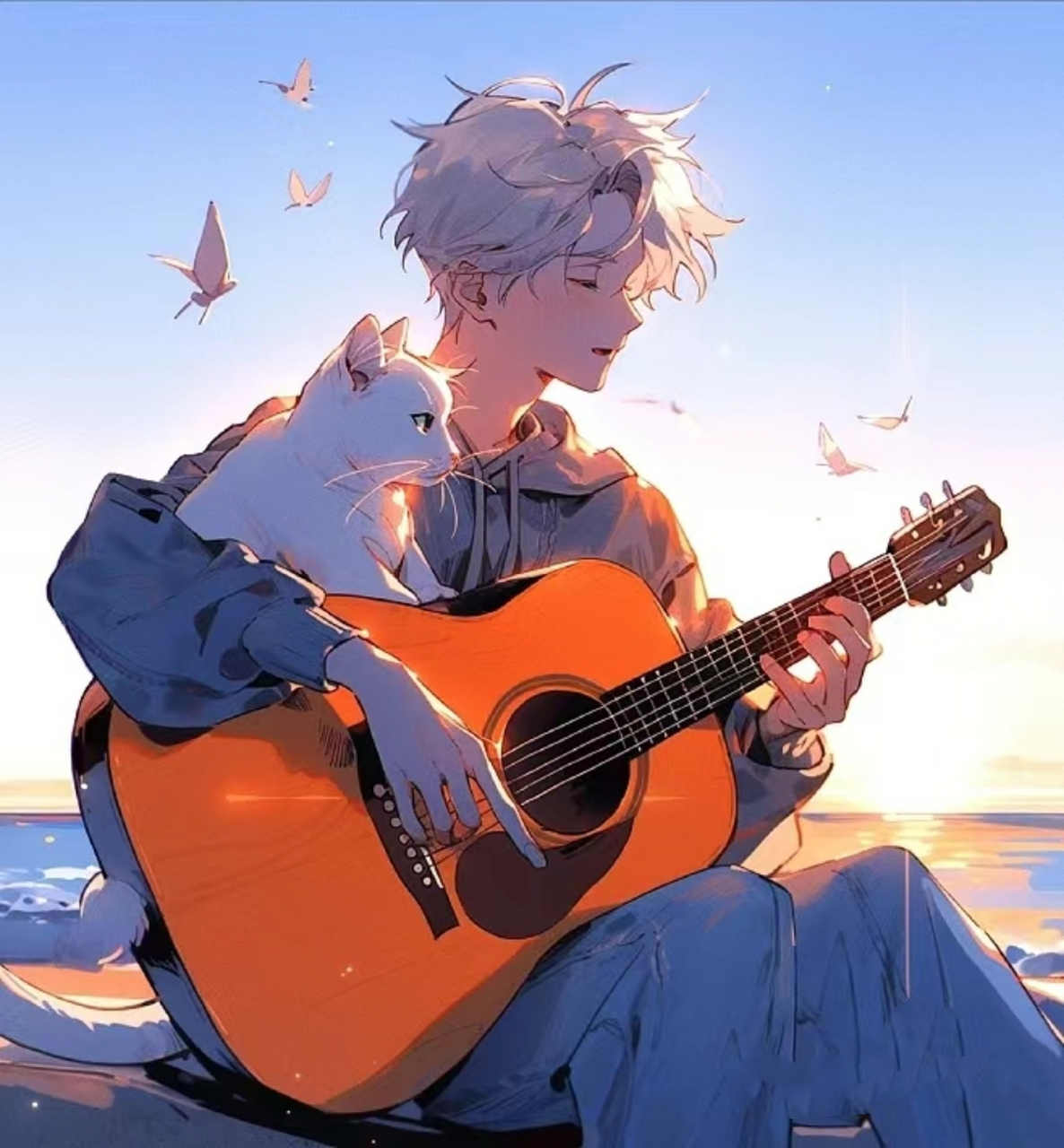 分享一组好看的男生弹吉他头像,这也太帅了  99 2024年度关键词