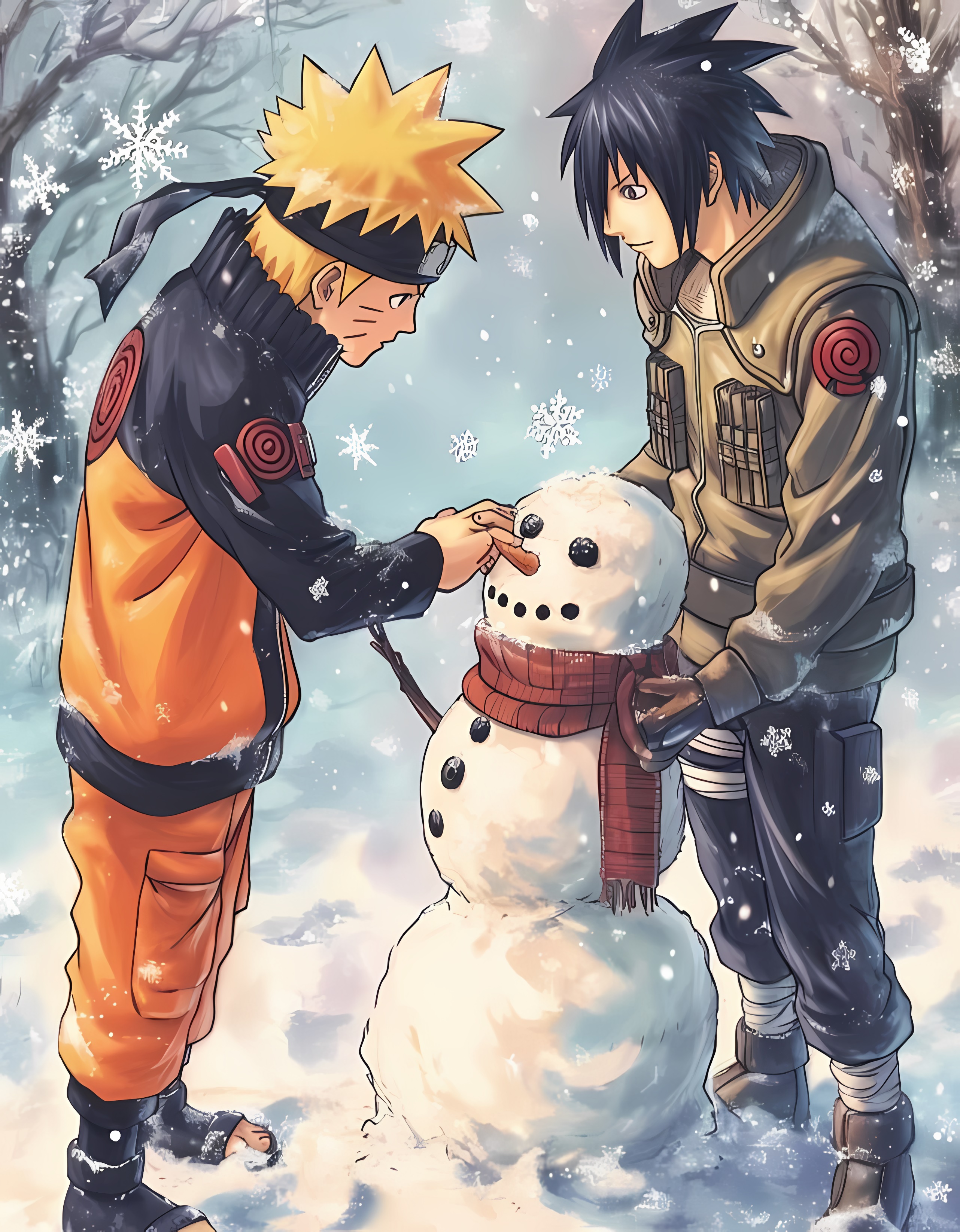 鸣人和佐助这两位角色的设定,恰似两个极端对立的山峰