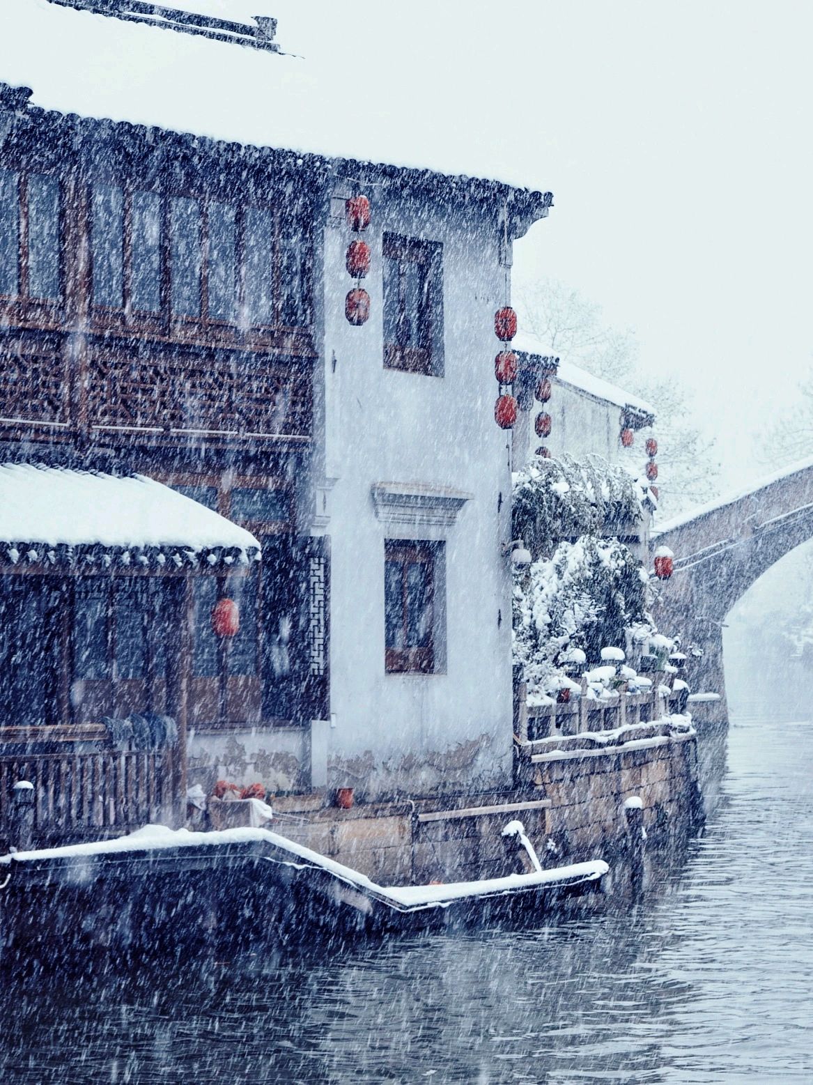 南方开始大幅度降温,不禁期待起了江南水乡的雪景