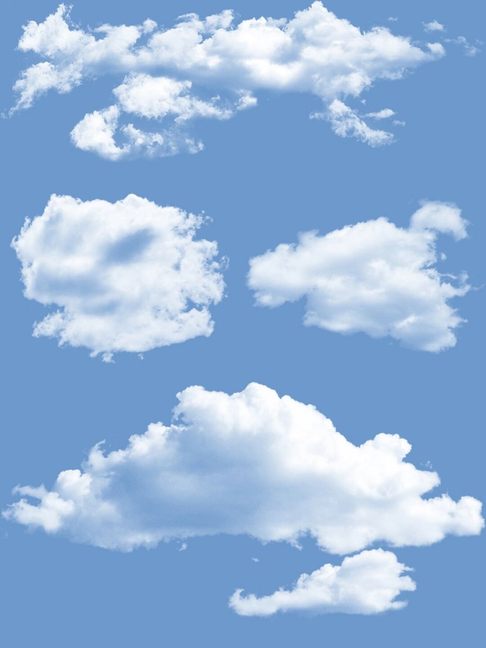 ps笔刷|纯色白云云朵素材免抠图片  让你轻松画出自然又美丽的云朵!
