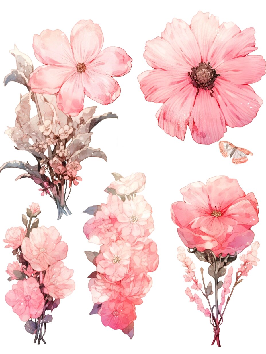 植物|手帐贴纸插画花卉素材.@一舒的素材分享的动态