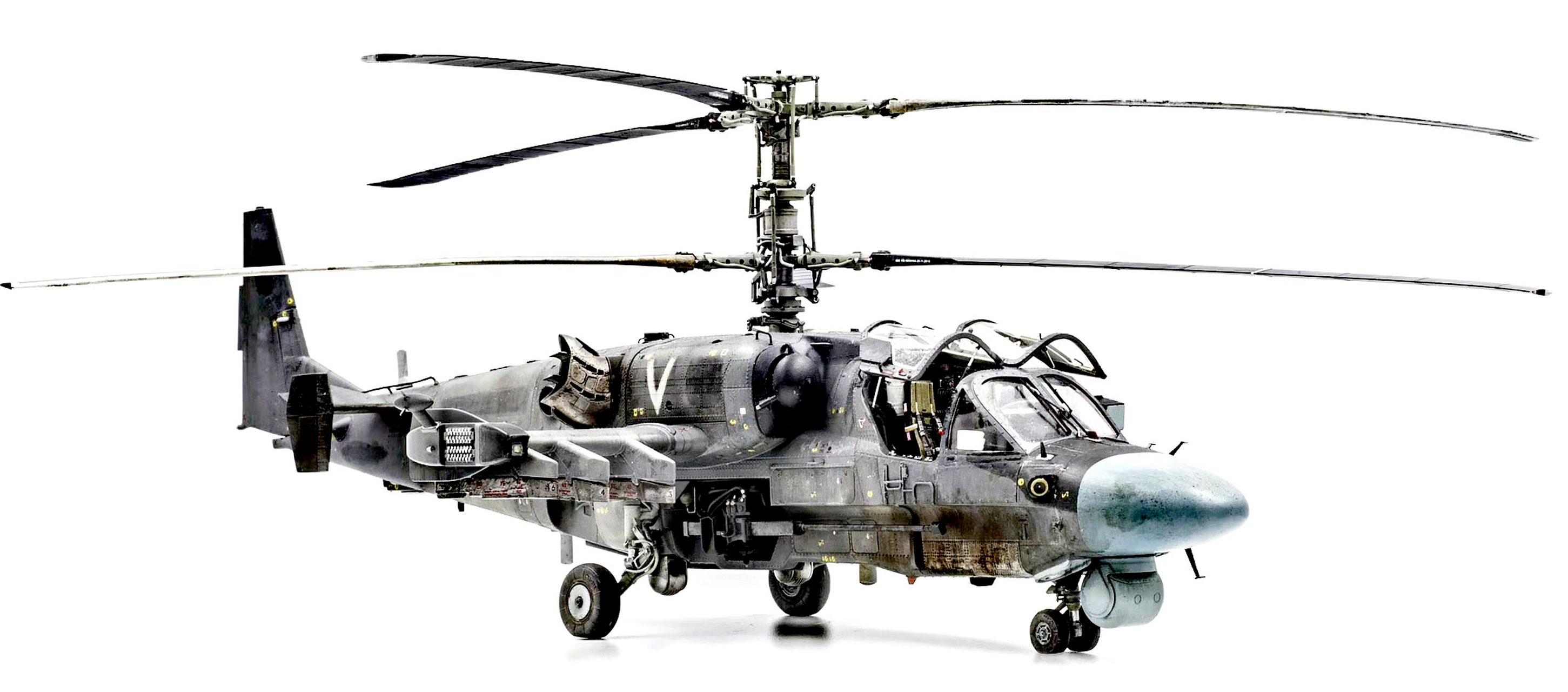 军模欣赏:arma 1/48 俄罗斯陆军 卡-52"短吻鳄"武装直升机,该机由卡莫