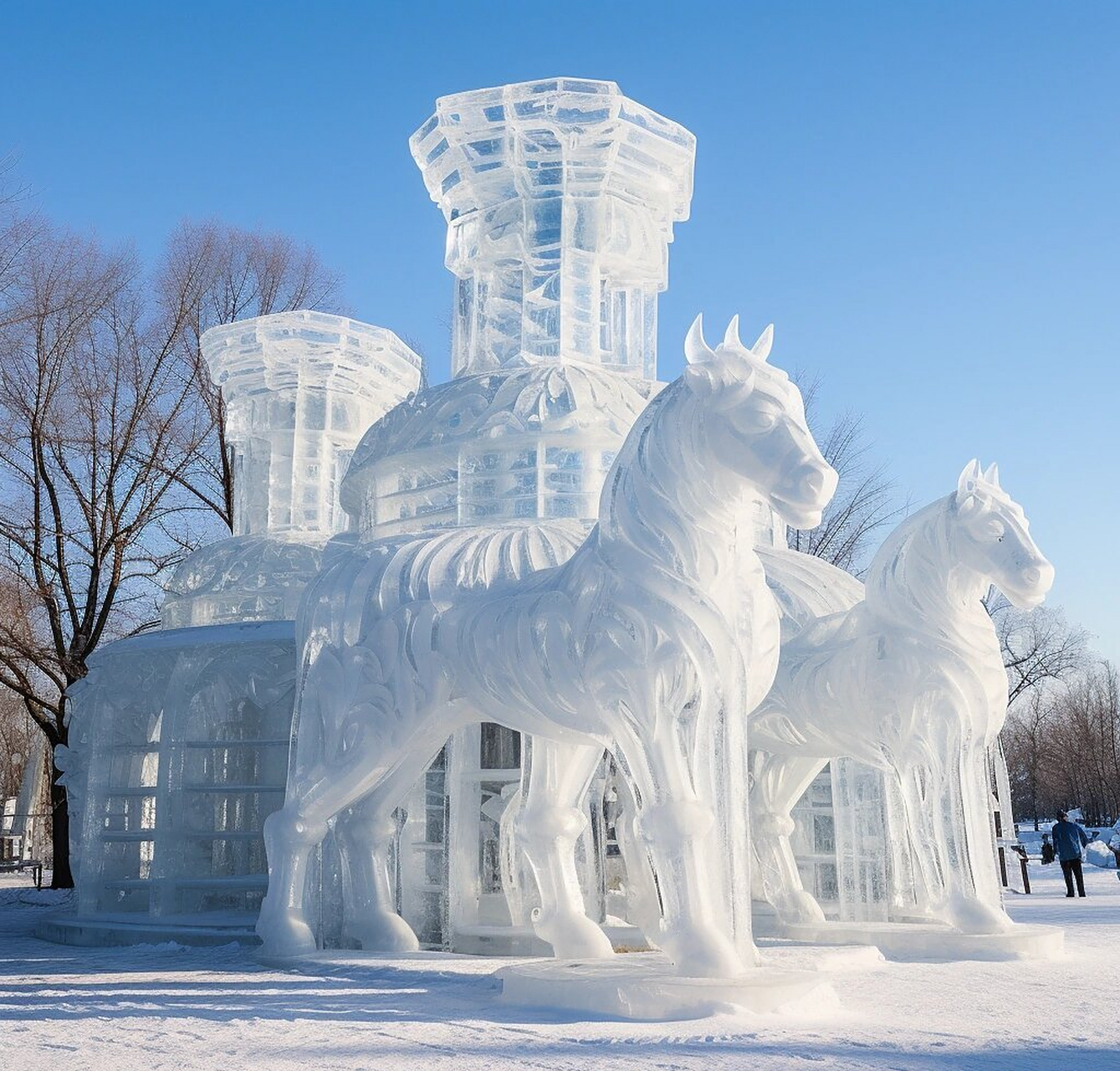 东北冰雪节的冰雕有多震撼#  第一次来哈尔滨真的被深深的震撼到了