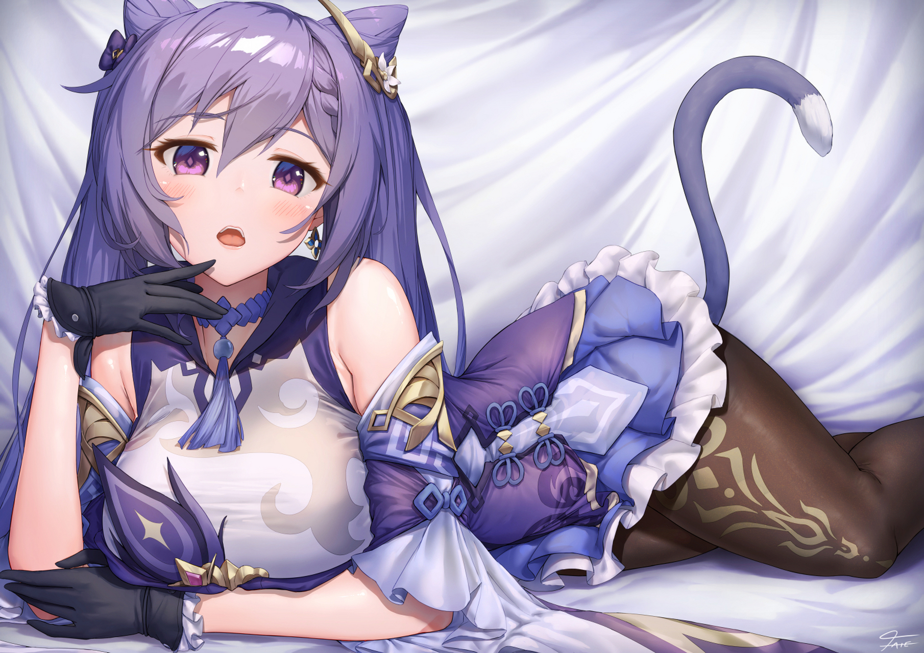 猫猫刻晴—露出猫尾巴了吧[滑稽][滑稽][滑稽] 画师:xfate#原神# #二