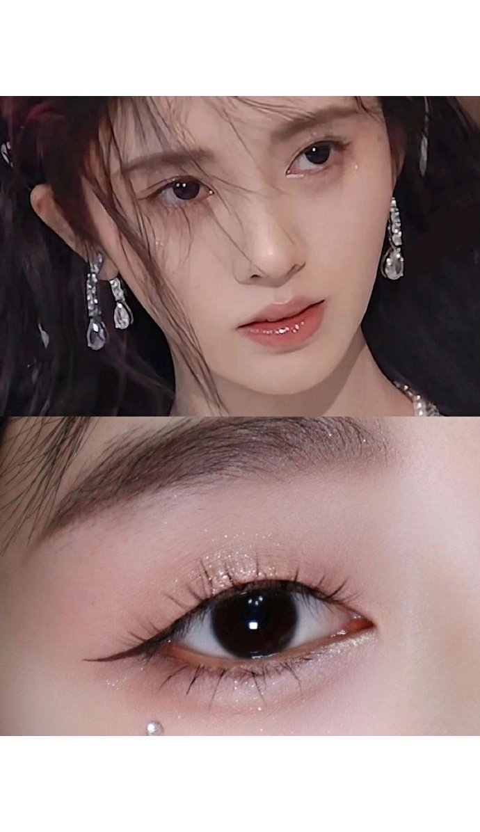 鞠婧祎的易碎感倒三角形眼妆和单眼皮模仿妆容教程来了来了,不学肠子