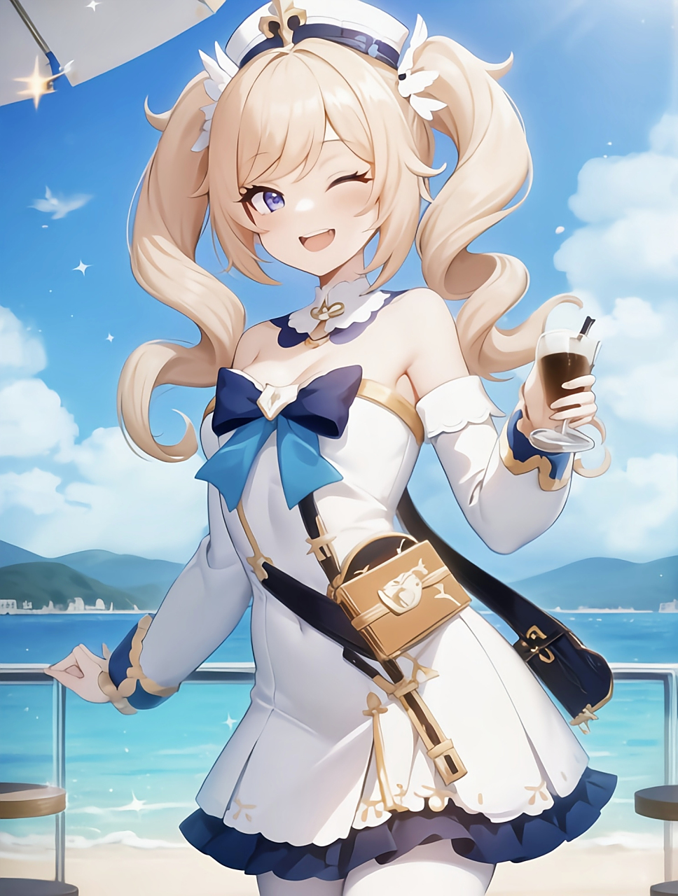 芭芭拉手里的黑色饮料看起来真美味,我也好想喝[滑稽]#原神