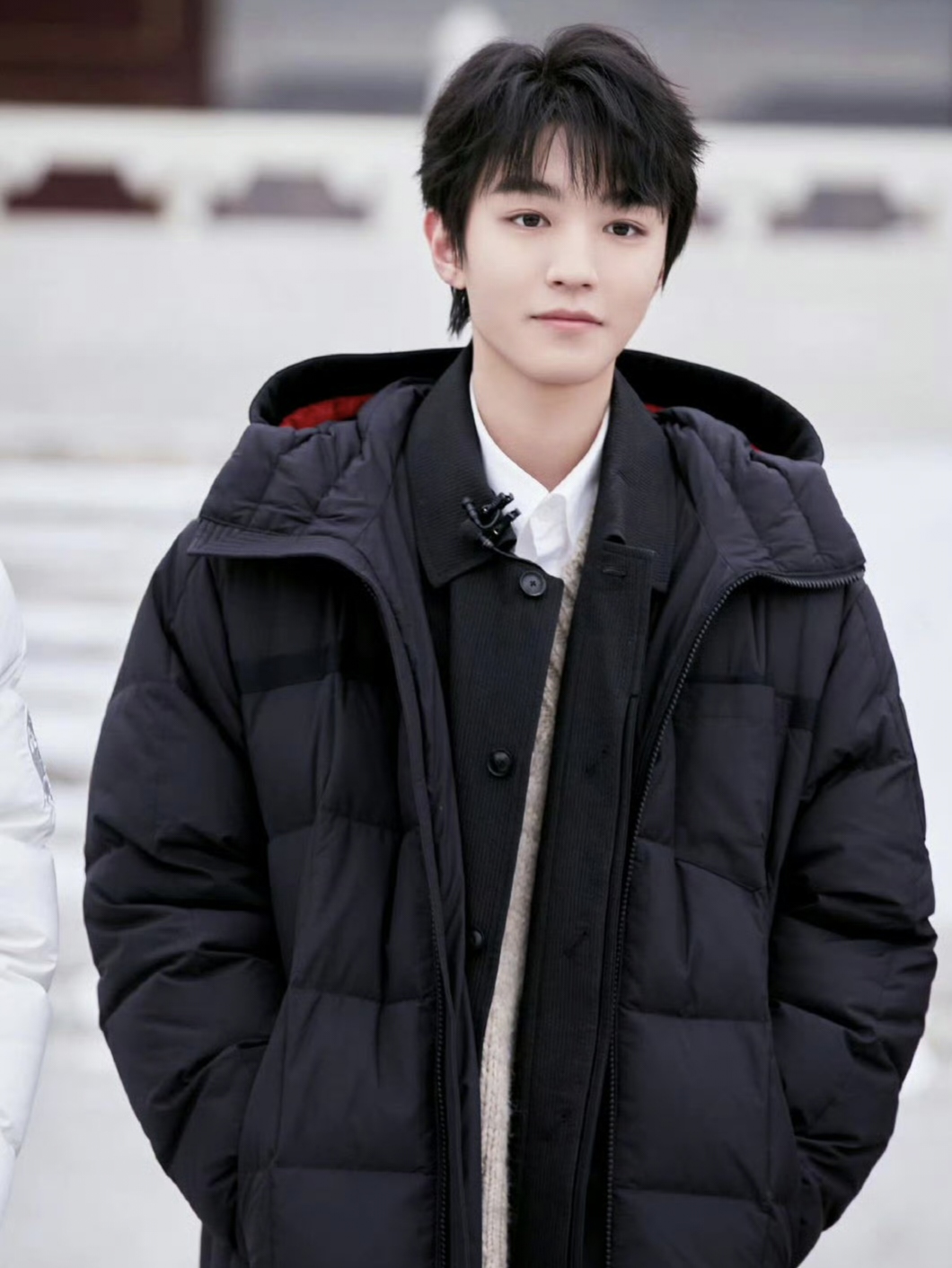 王俊王俊凯穿搭男明星穿长羽绒服图片穿羽绒服的男明星王俊凯穿搭
