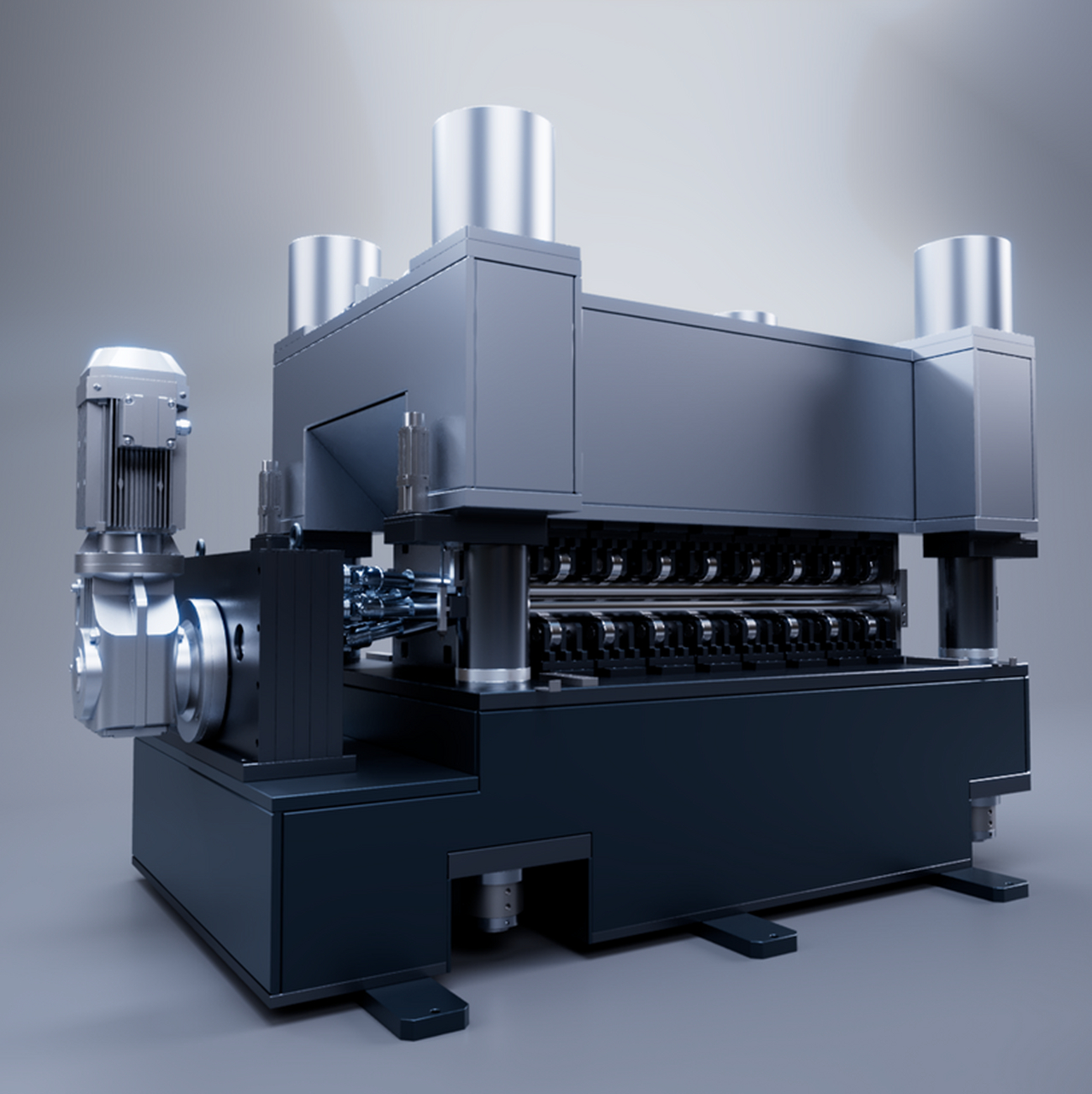 液压矫平机利用"包辛格效应"对金属板材进行多次反复弯曲,达到高精度