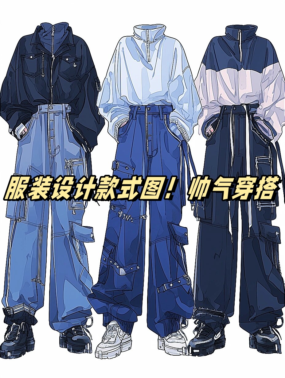 款式男生衣服设计动漫服装设计男生动漫服装设计帅气女装男式服装设计