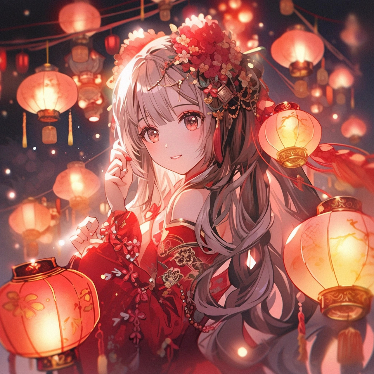 动漫少女头像分享 | 红色新年喜庆