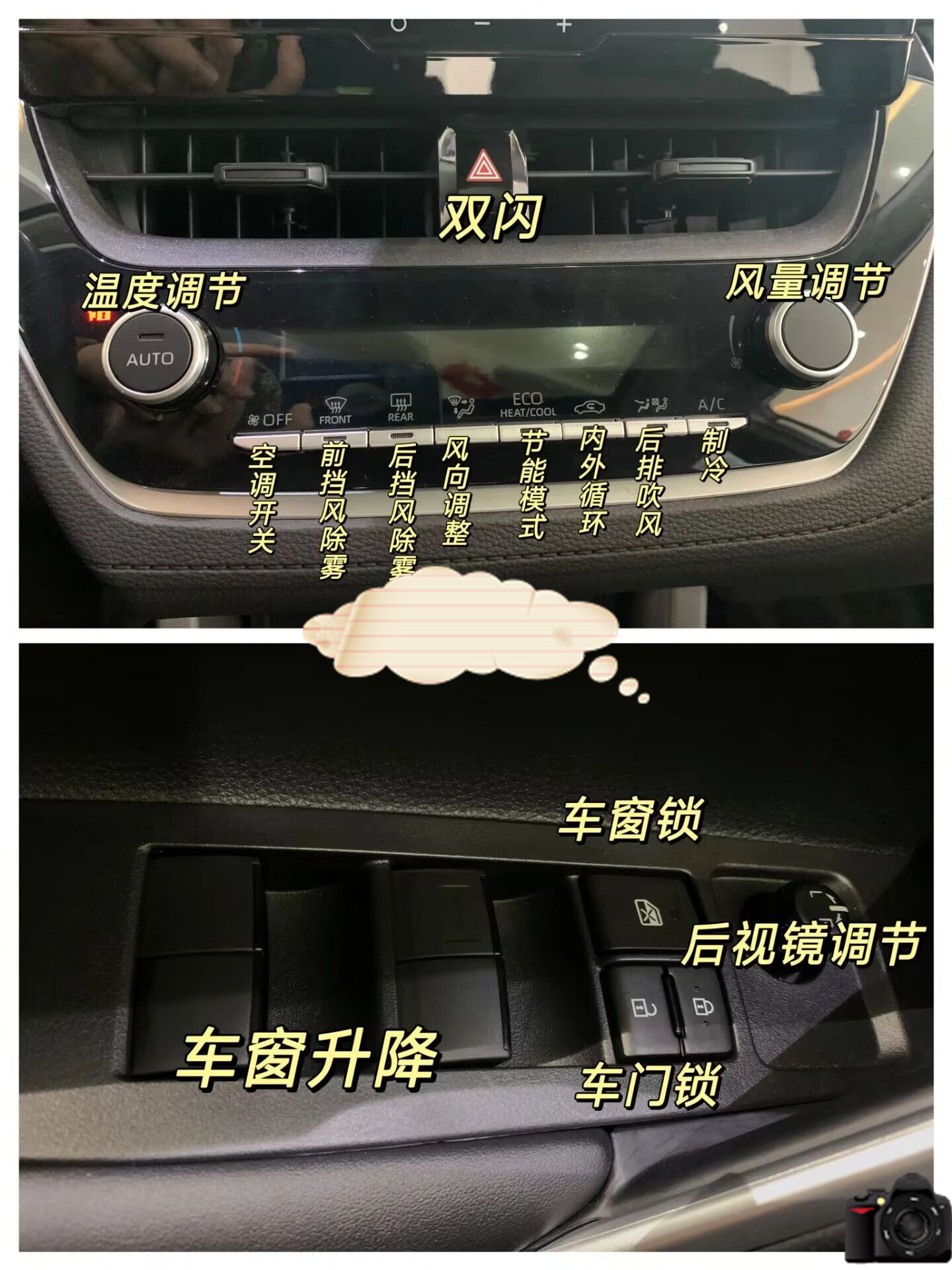 分享一下丰田卡罗拉锐放的常用按键说明,特别是对于刚提车的小姐妹们