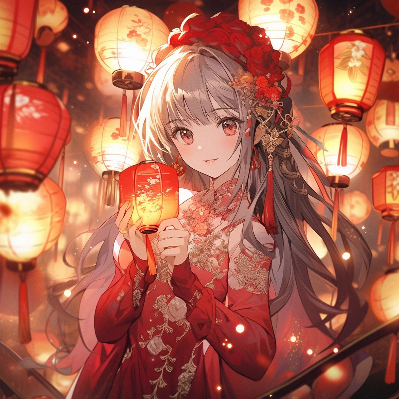 动漫少女头像分享 | 红色新年喜庆