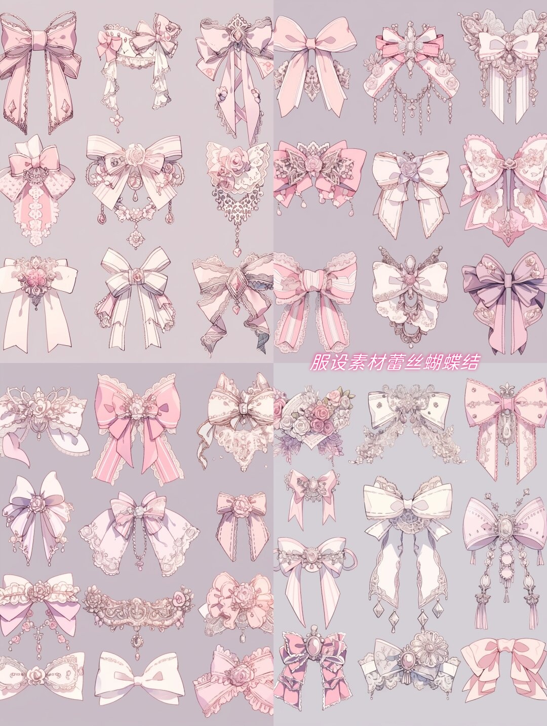 服设素蕾丝蝴蝶结  服设素材分享:优雅的蕾丝蝴蝶结 在服装设计中