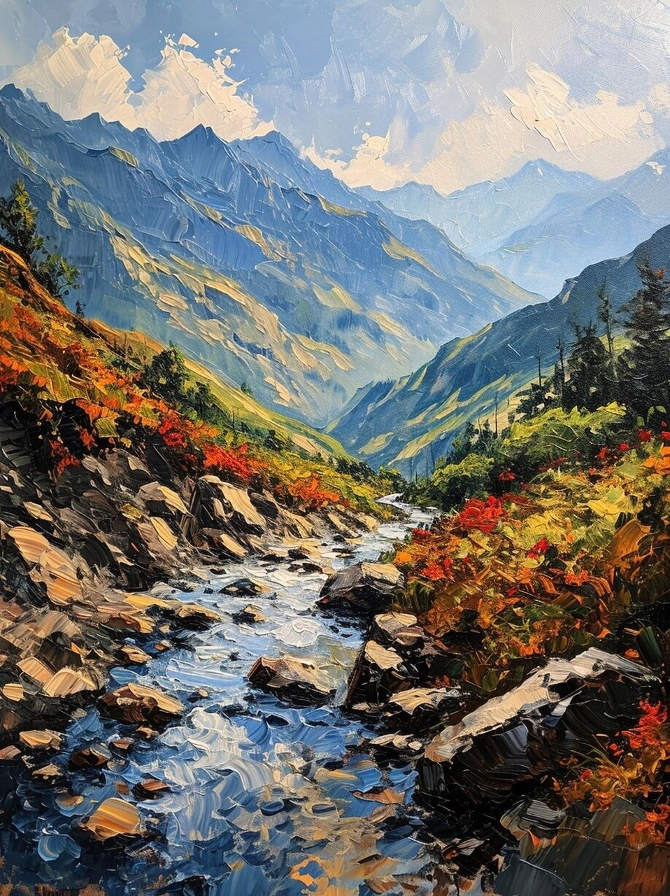 让您心旷神怡  步入那苍茫而静谧的大山深处,一幅生动而壮美的油画