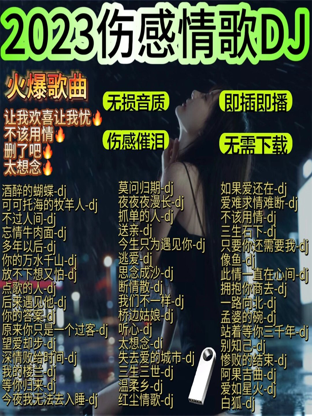 伤感情歌催泪dj 2023流行歌曲