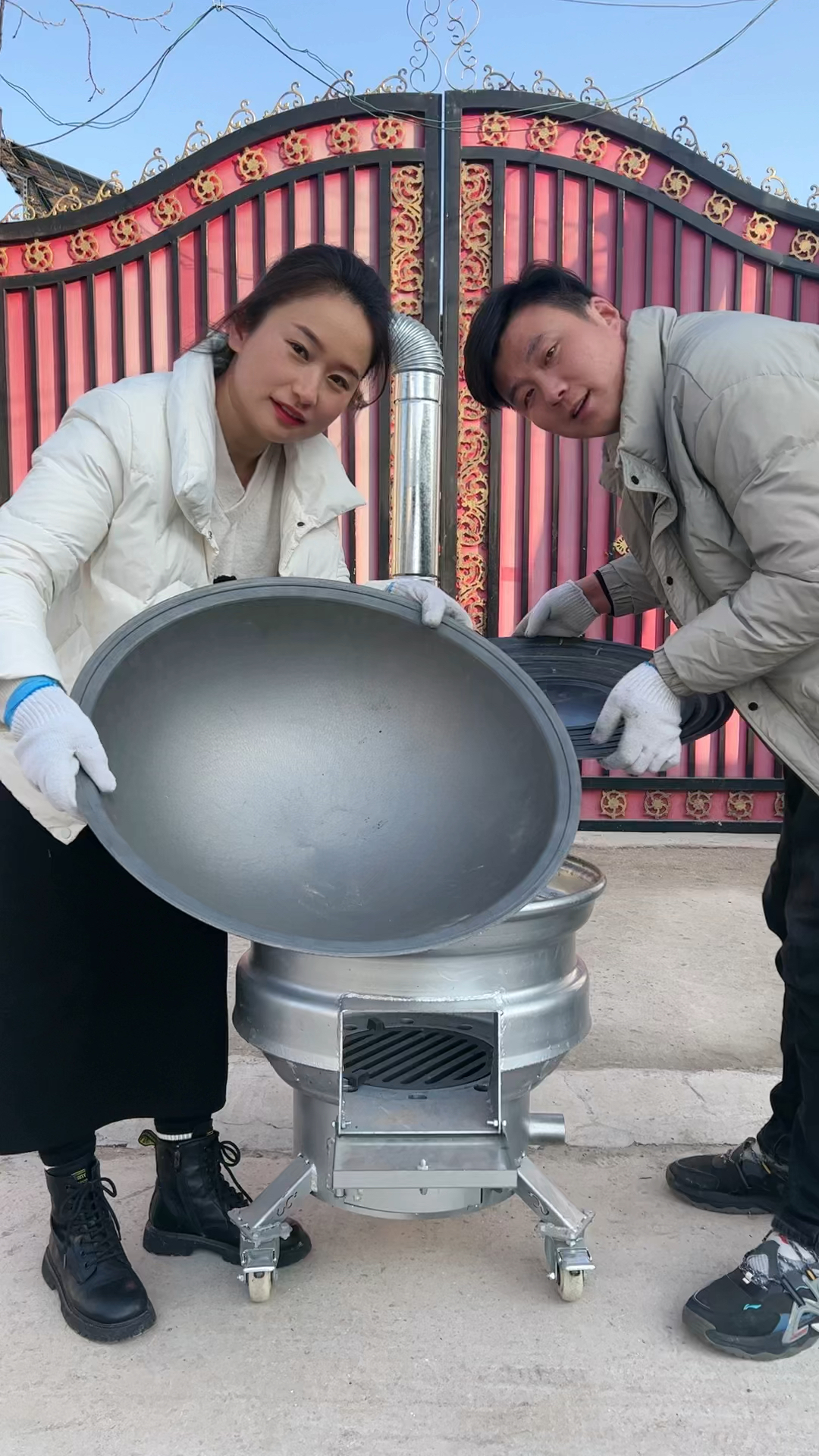 汽车轮毂柴火灶
