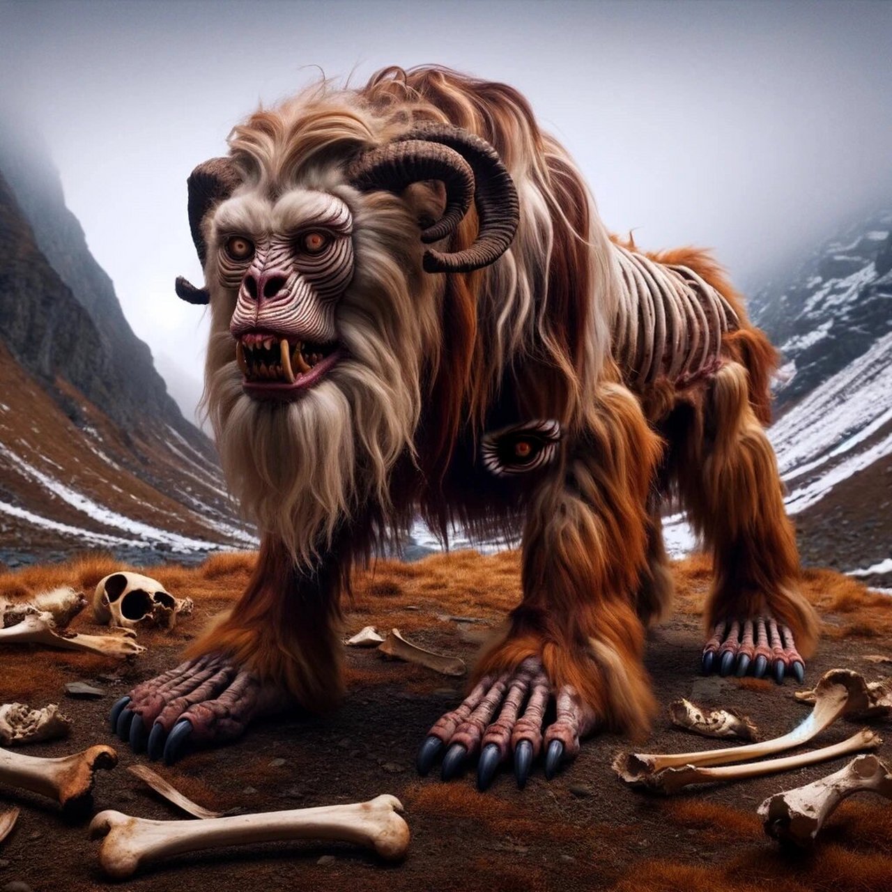 ai画《山海经》系列:狍鸮/饕餮  在古老的《山海经·北山经》中,记载