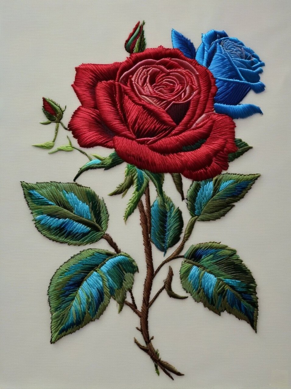 刺绣玫瑰花 手工刺绣