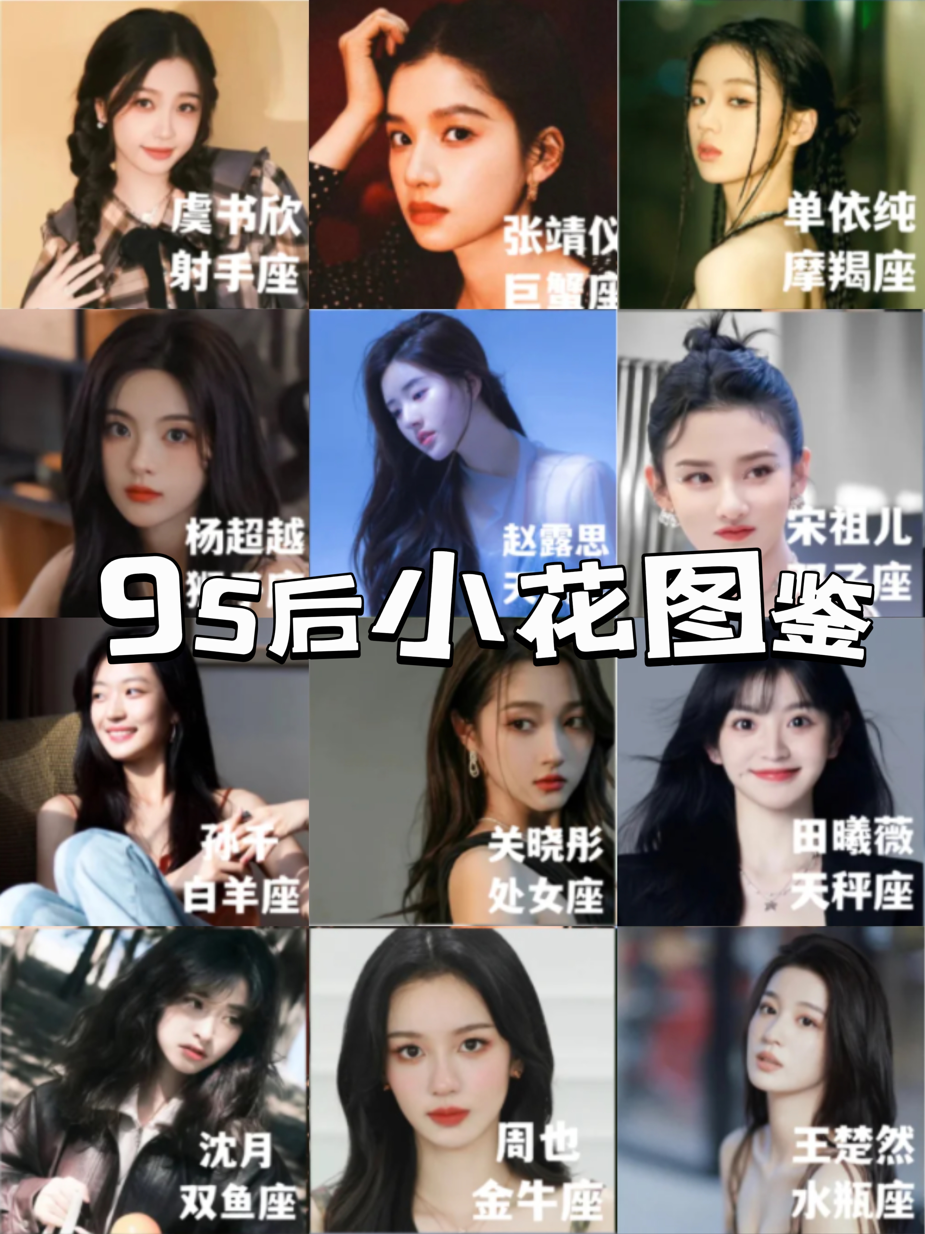 盘点十二星座之内娱95后小花图鉴