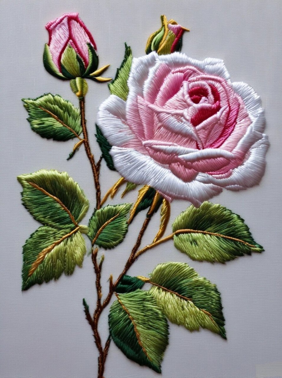 刺绣玫瑰花 手工刺绣