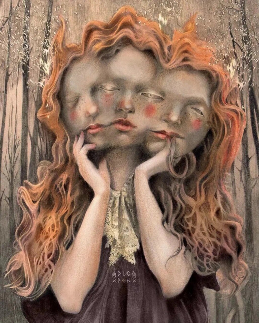 土耳其艺术家|暗黑童话  在ceren aksungur的深色超现实主义画作中