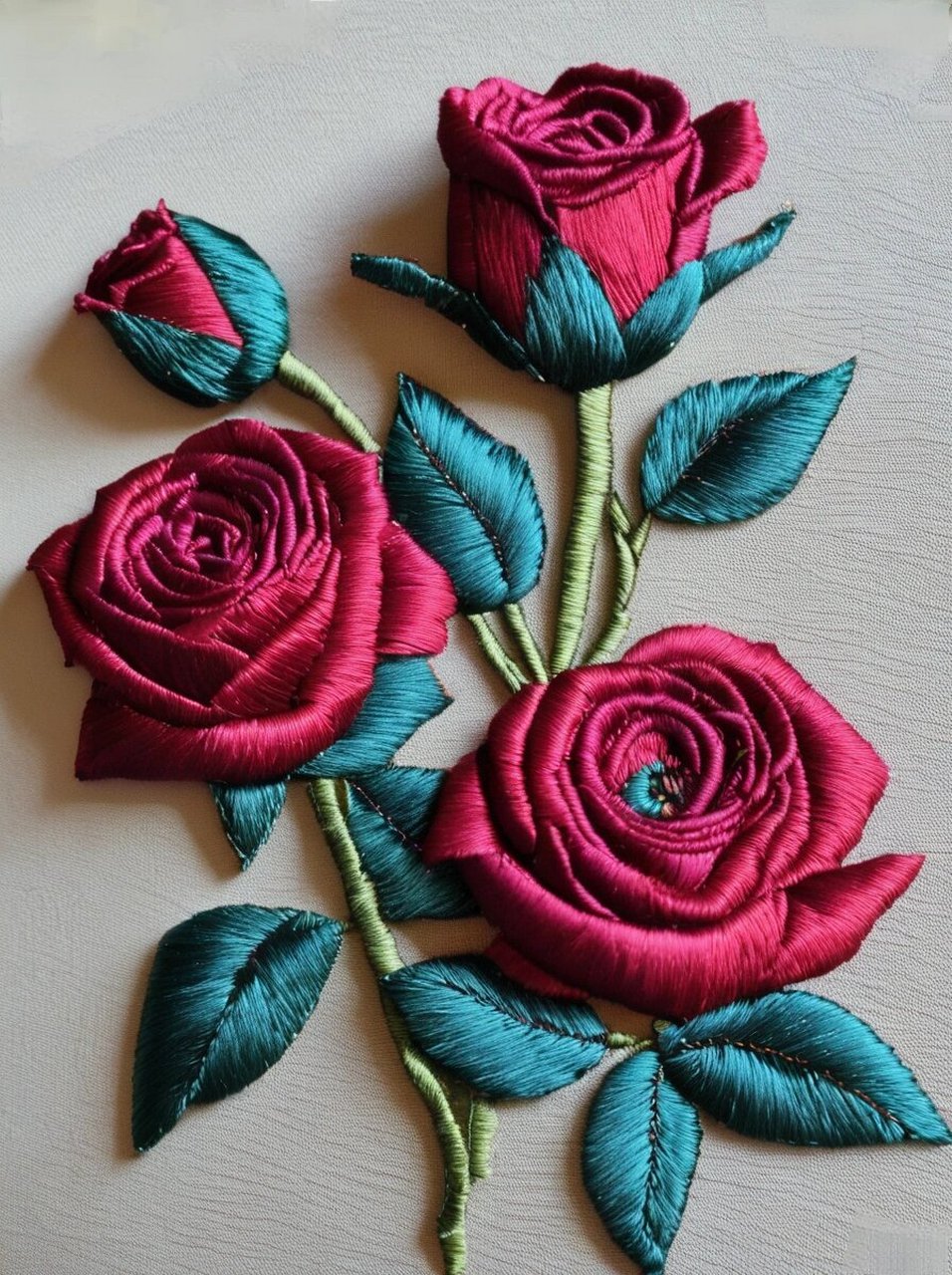 刺绣玫瑰花 手工刺绣