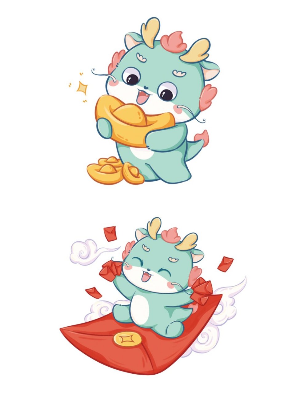 这个小龙宝宝不仅呆萌可爱,还带着满满的祝福和喜庆,绝对是新春贺岁的