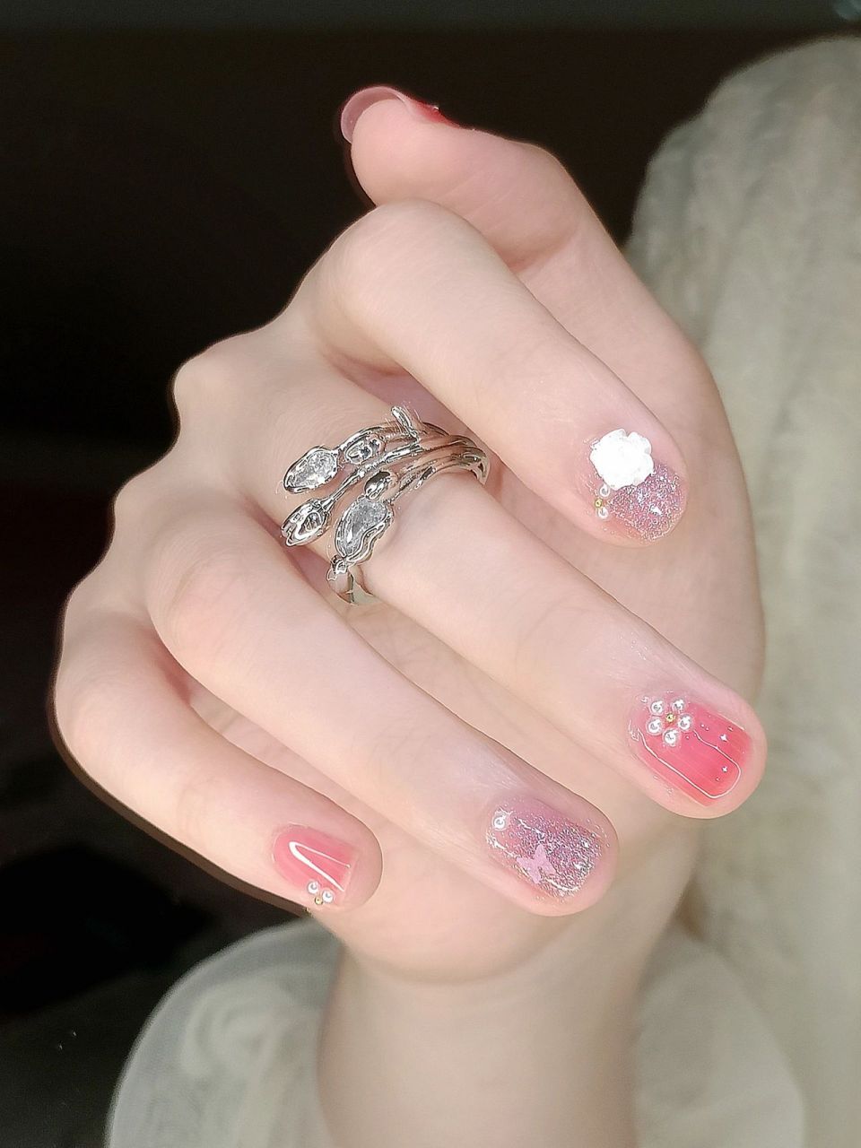 冰透少女粉果冻美甲 爆汁草莓q软糖!