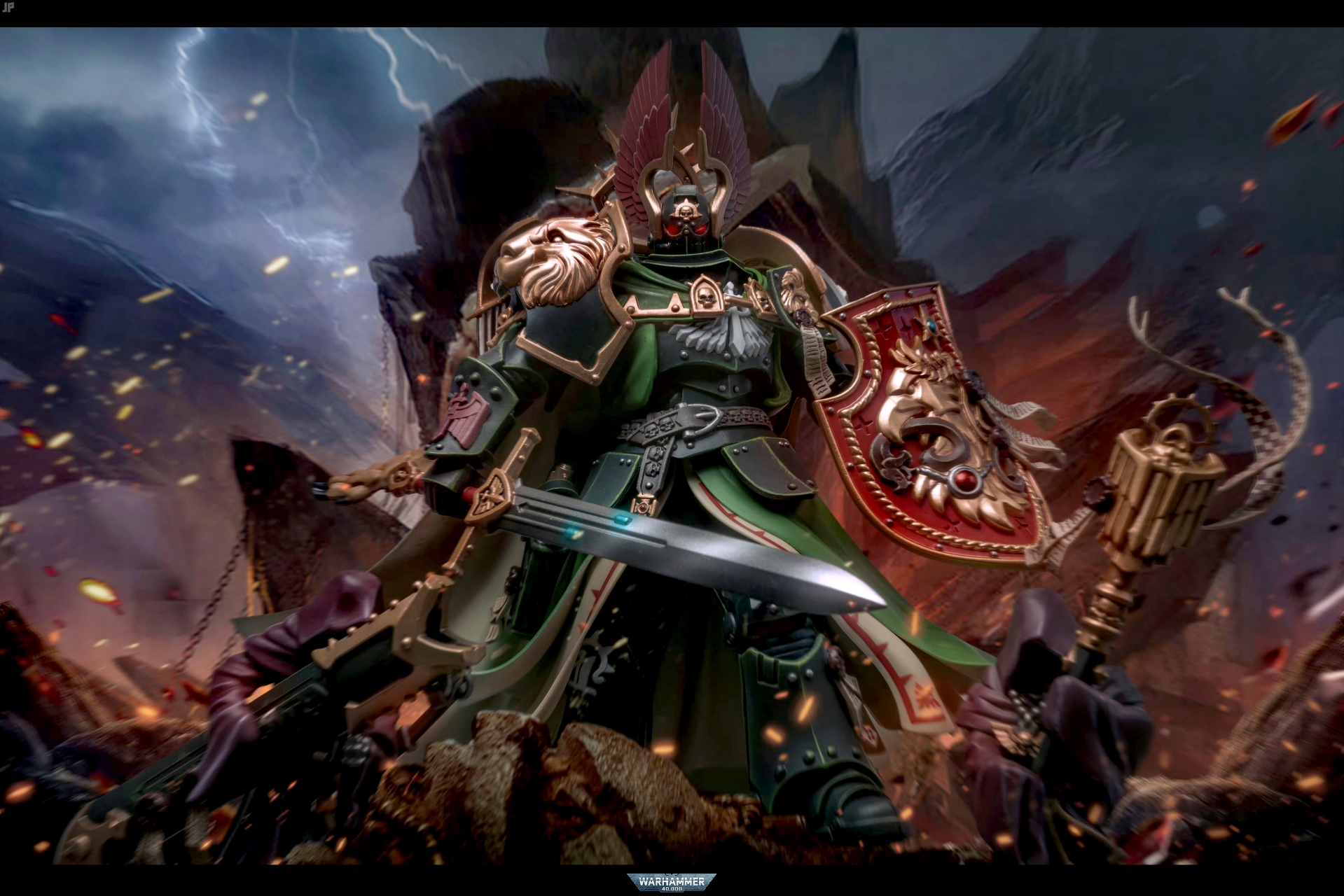 模型欣赏:暗源 战锤40k 基因原体狮王 第一军团黑暗天使 莱昂·艾尔