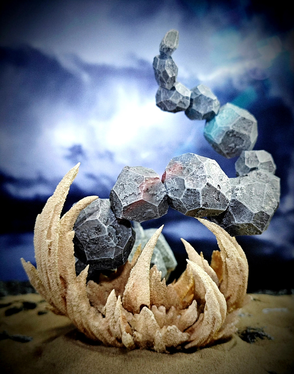 模型欣赏:真新镇  1/20  精灵宝可梦 大岩蛇 原色 676767,by