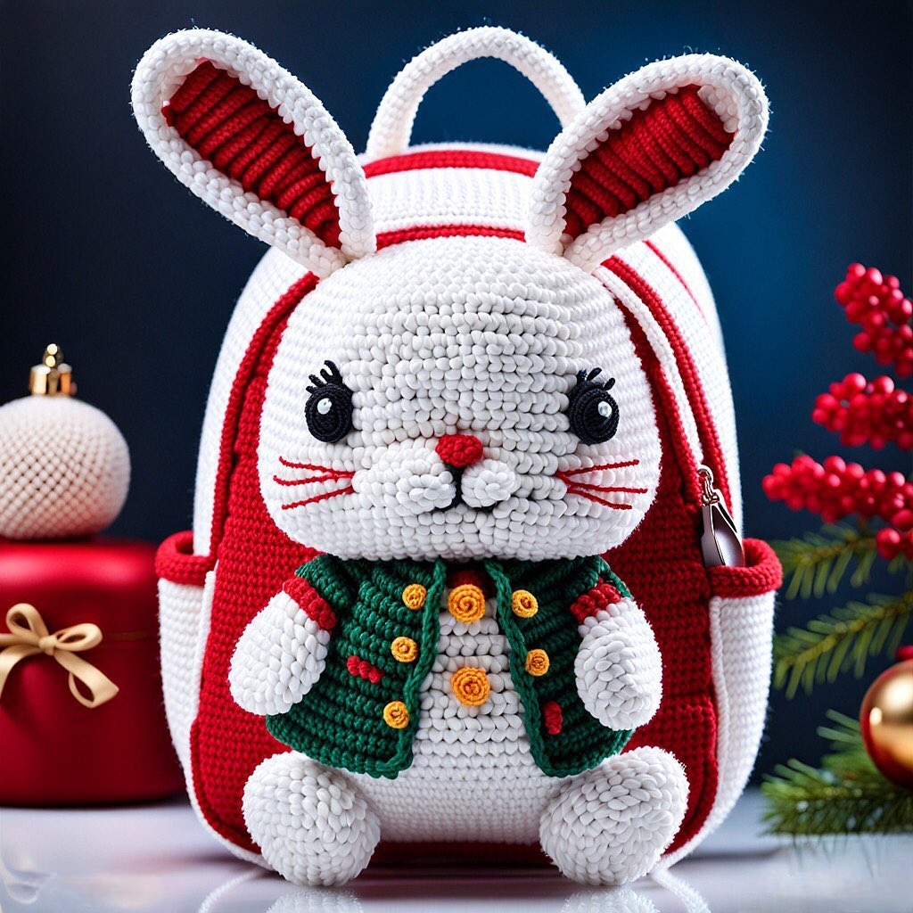 钩针编织可爱的兔子包包