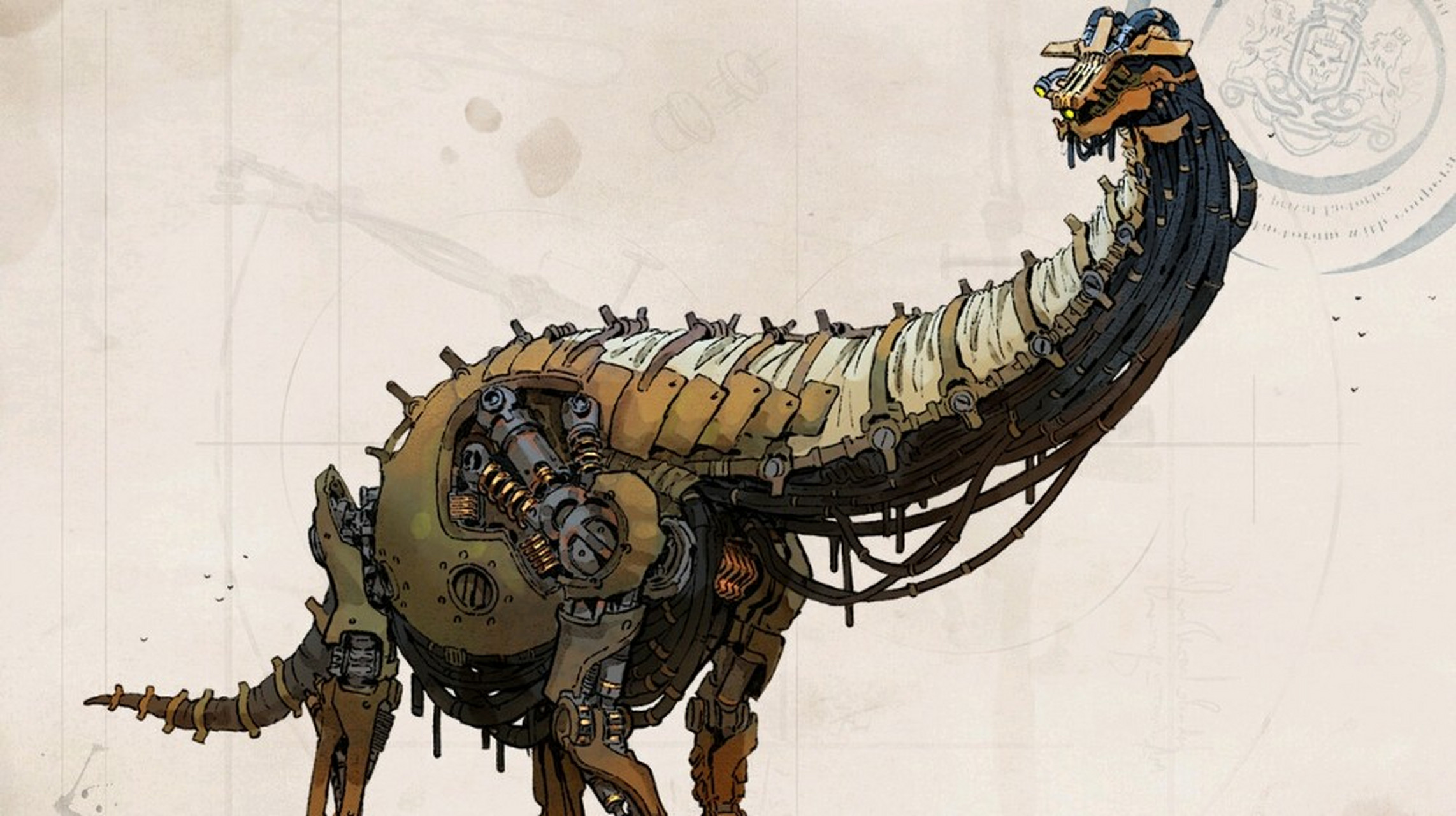 trufanov创作了一系列科幻插画作品,描绘了未来各种奇特的机械生物