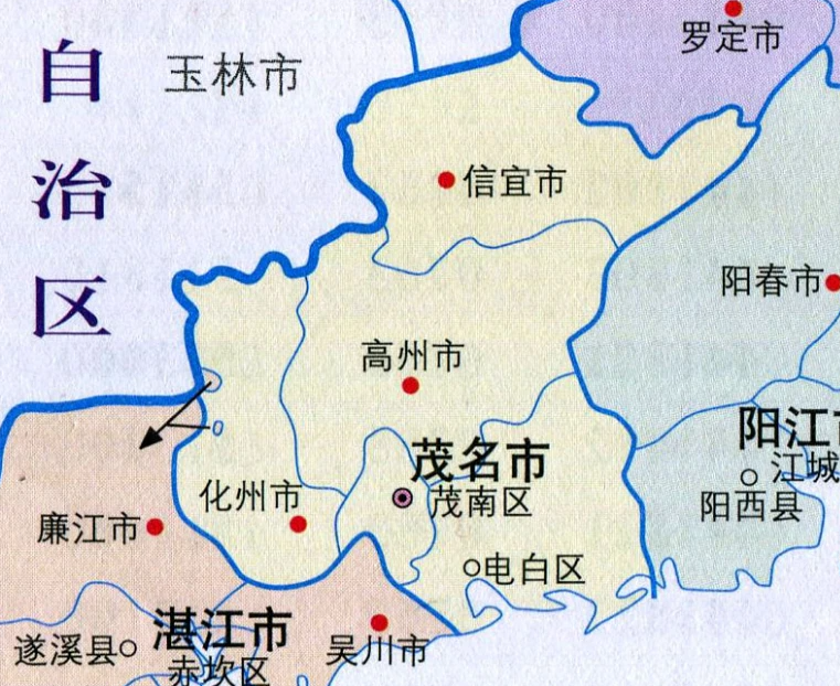 粤西区域调整设想:阳江并入茂名,化州归入湛江,打造双中心起飞