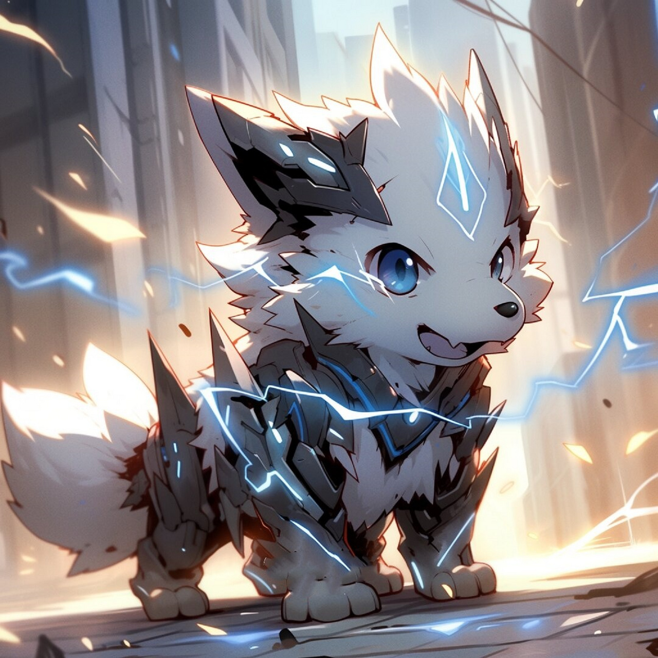 【右滑进化】闪电狼  【色彩】:闪电狼的体色独特,宛如月光凝成的银白