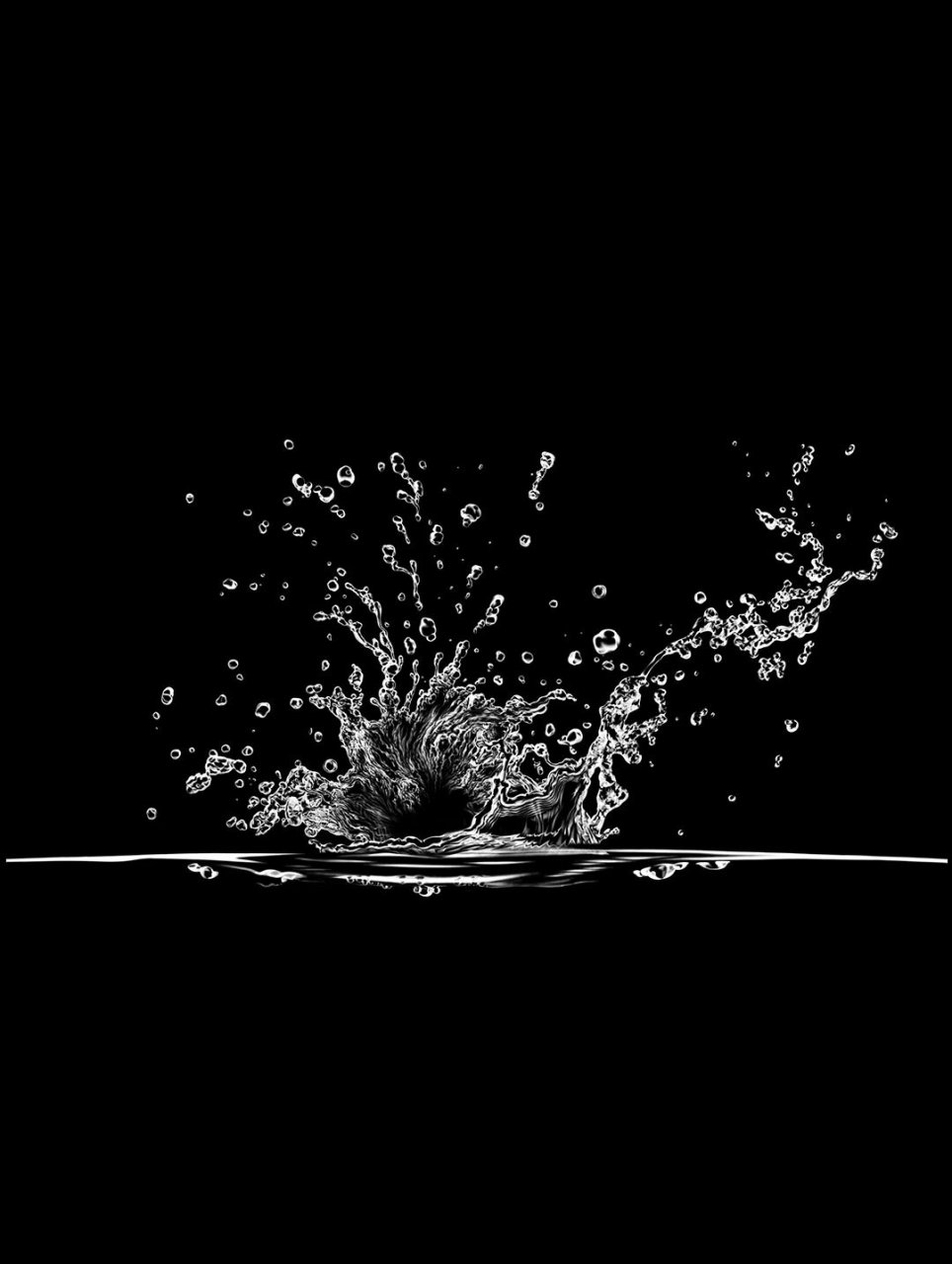 水花雨水水珠喷溅波纹素材