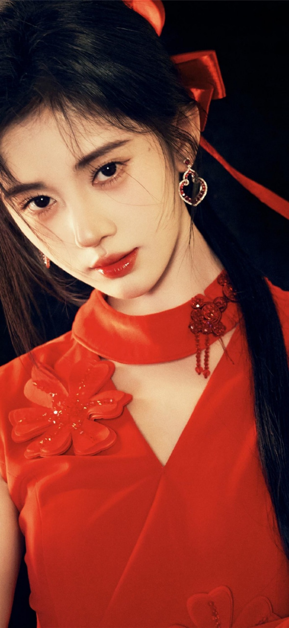 鞠婧祎红色系壁纸 #鞠婧祎# #壁纸# #明星壁纸