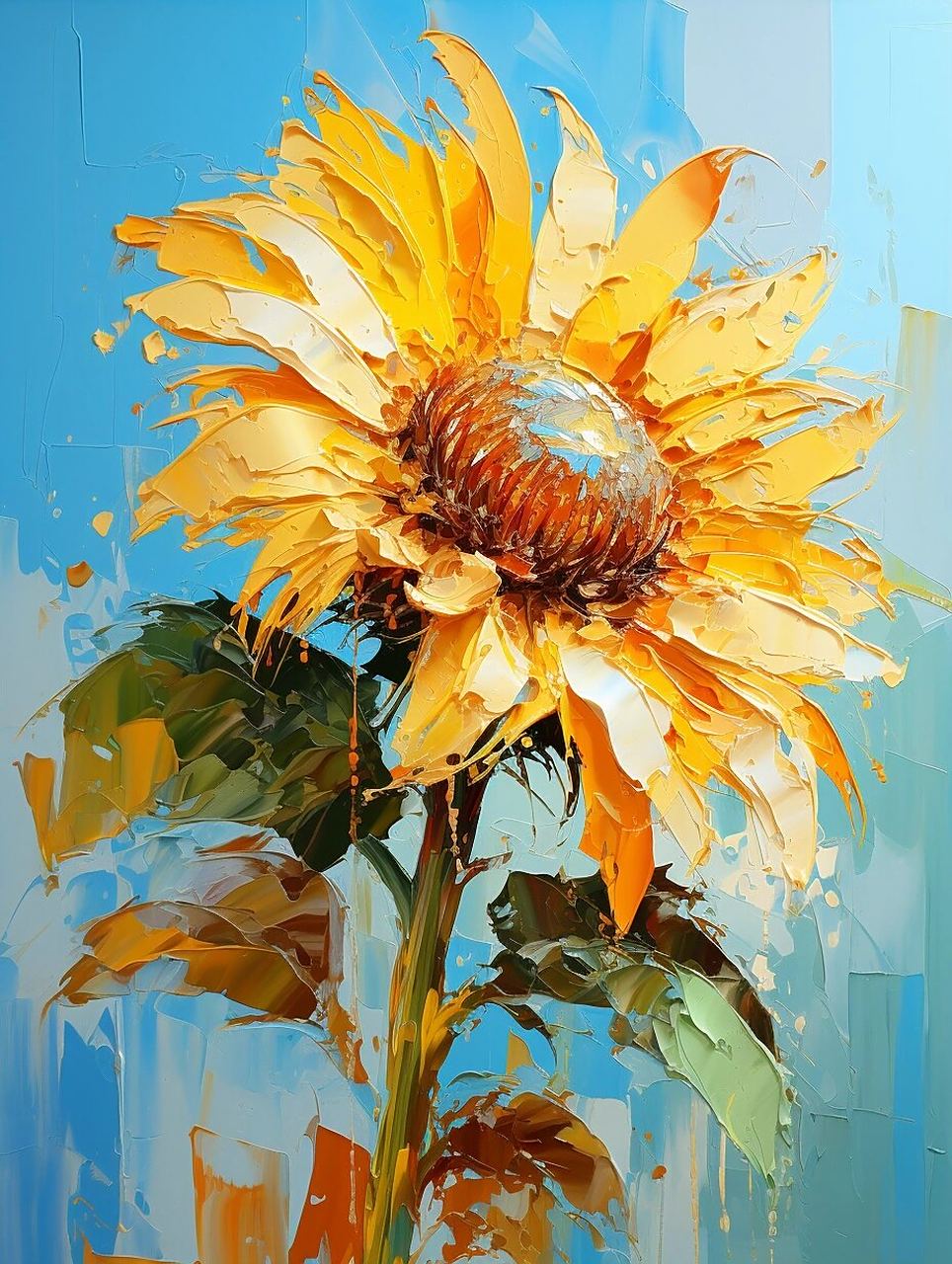 油画|向日葵 向阳而生  在了解向日葵花语的背后故事之前,我曾疑惑