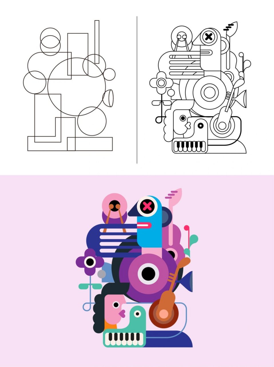 图形设计丨当抽象与具象发生碰撞  学员这组作业给人留下了深刻的印象