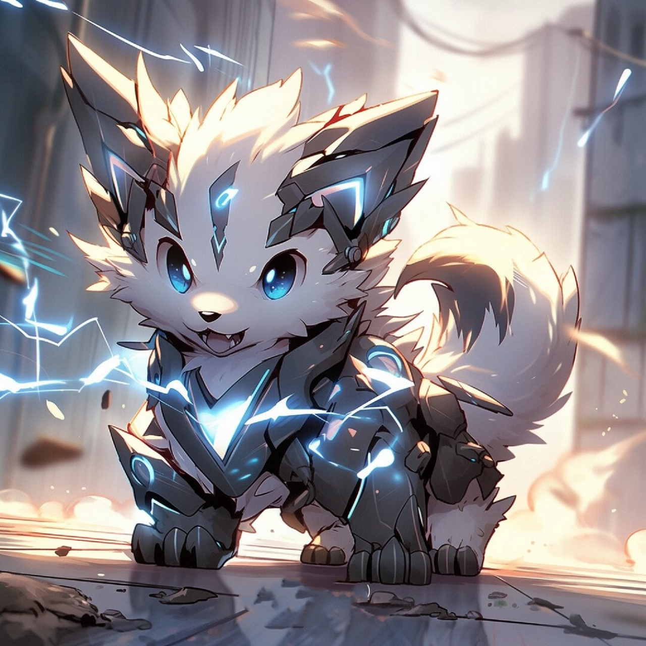 【右滑进化】闪电狼  【色彩】:闪电狼的体色独特,宛如月光凝成的银白