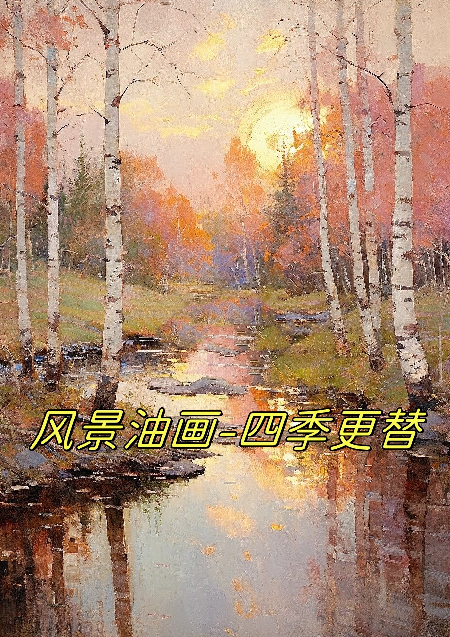风景油画-四季更替  一幅风景油画,呈现着四季更替的韵律.