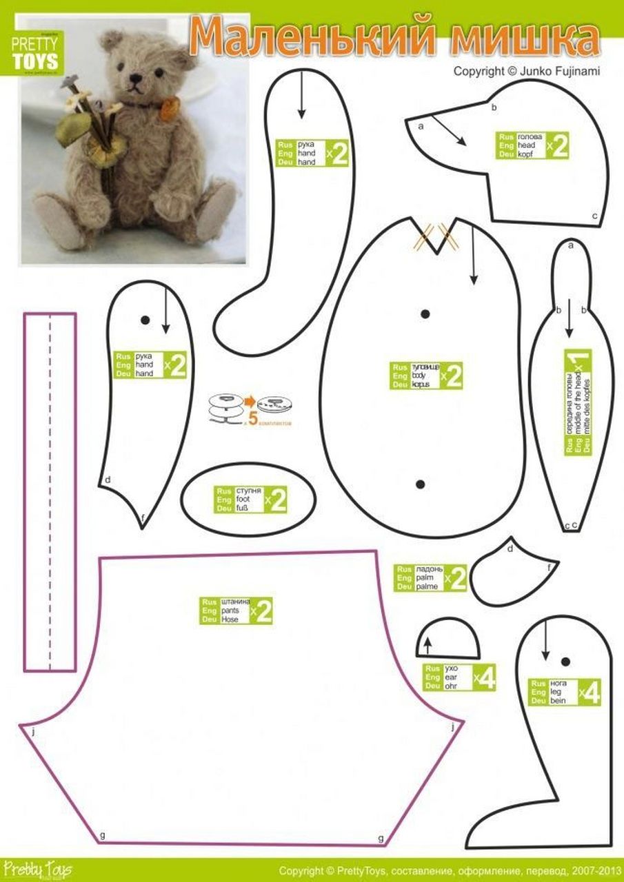 泰迪熊制作图纸高清图片