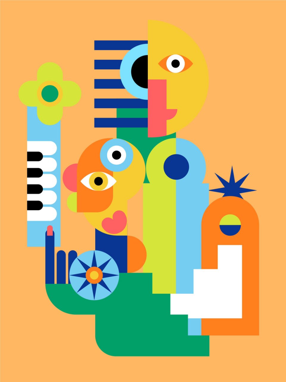 图形设计丨抽象与具象的碰撞  学员的这幅空间作业真是别出心裁,让人