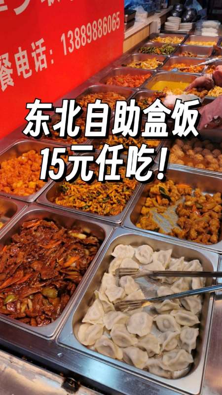 东北自助盒饭15元随便吃