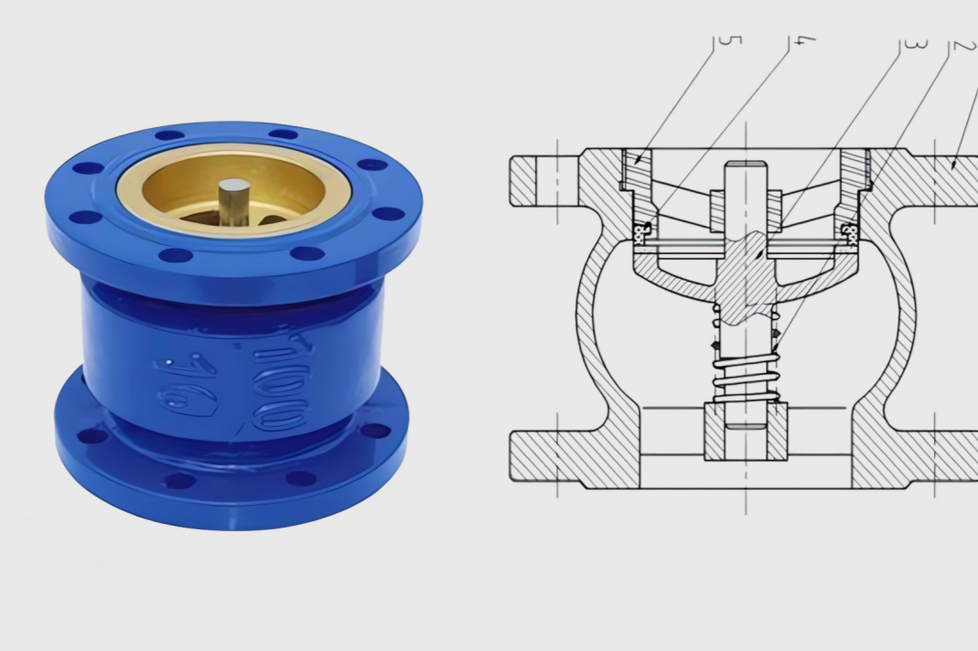 阀门结构:消声止回阀结构简单,轴流式止回阀结构稍复杂,阀体内腔为