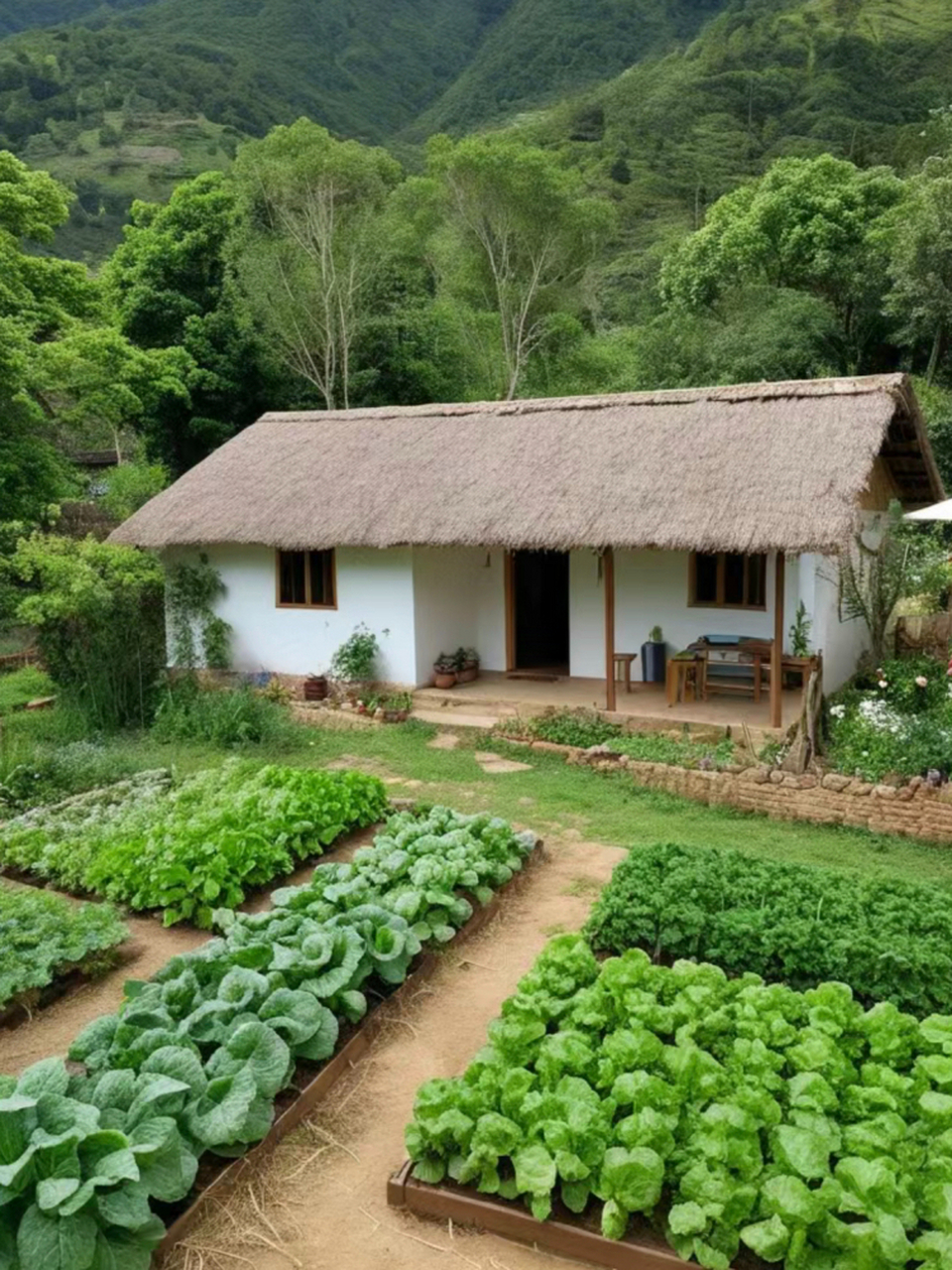 山间茅草屋图片图片