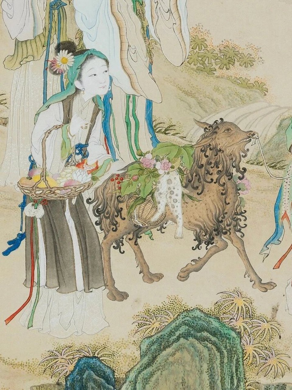 《献寿图》是一幅描绘儿童们向寿星献礼的古代绘画作品