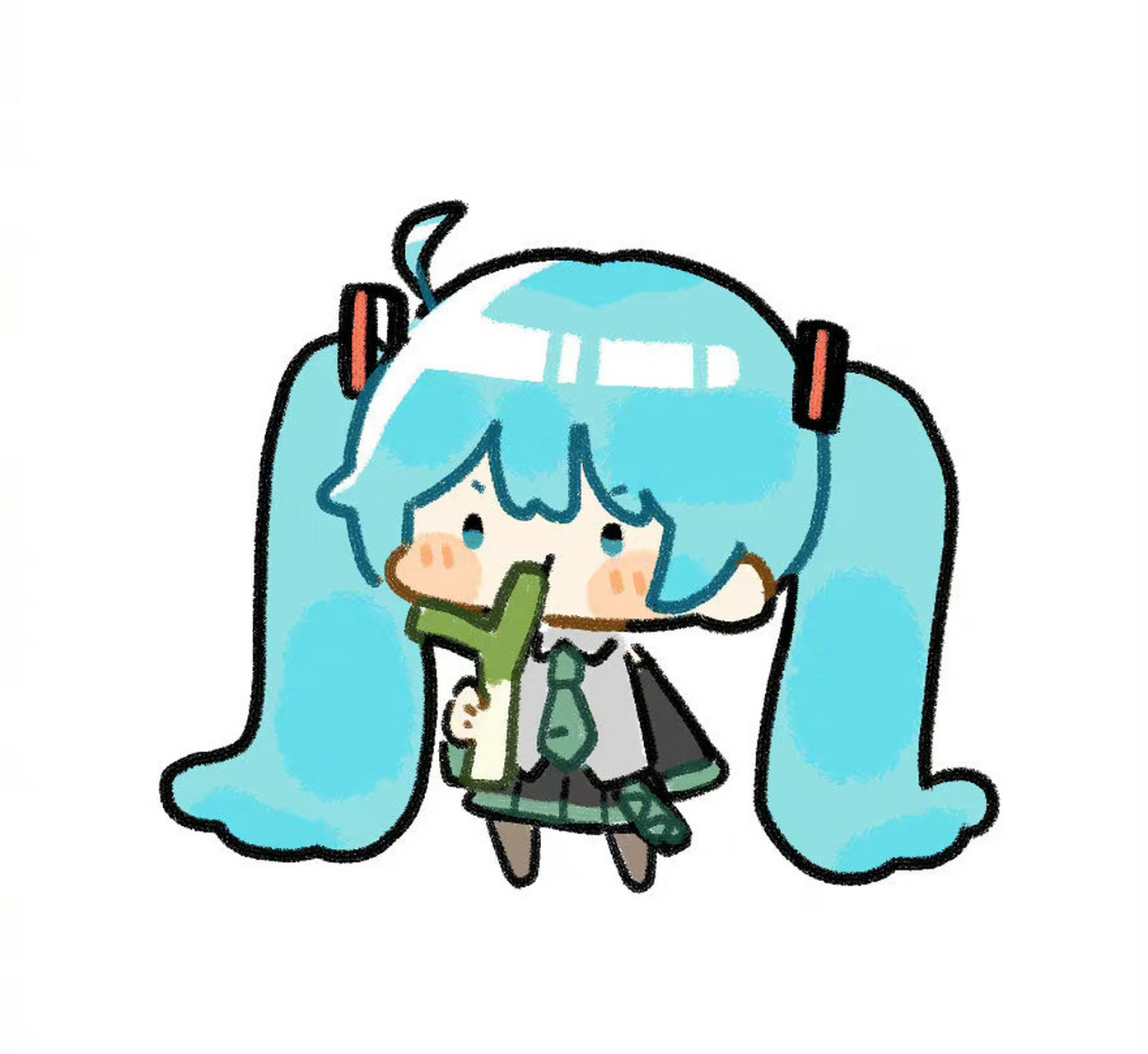 插画师 wandu_mookq版初音,真的不要太可爱 #优质短图文计划# #动漫