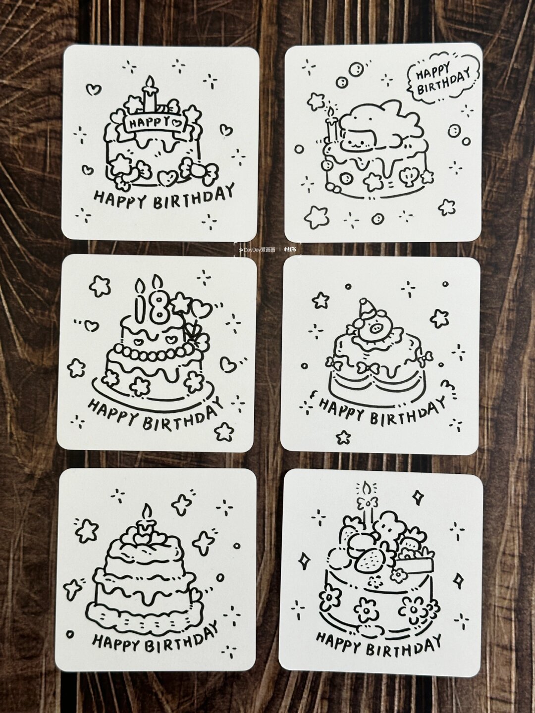 生日礼物必备简笔画可爱小蛋糕贺卡谁想要  一个小蛋糕,一张卡片,一支