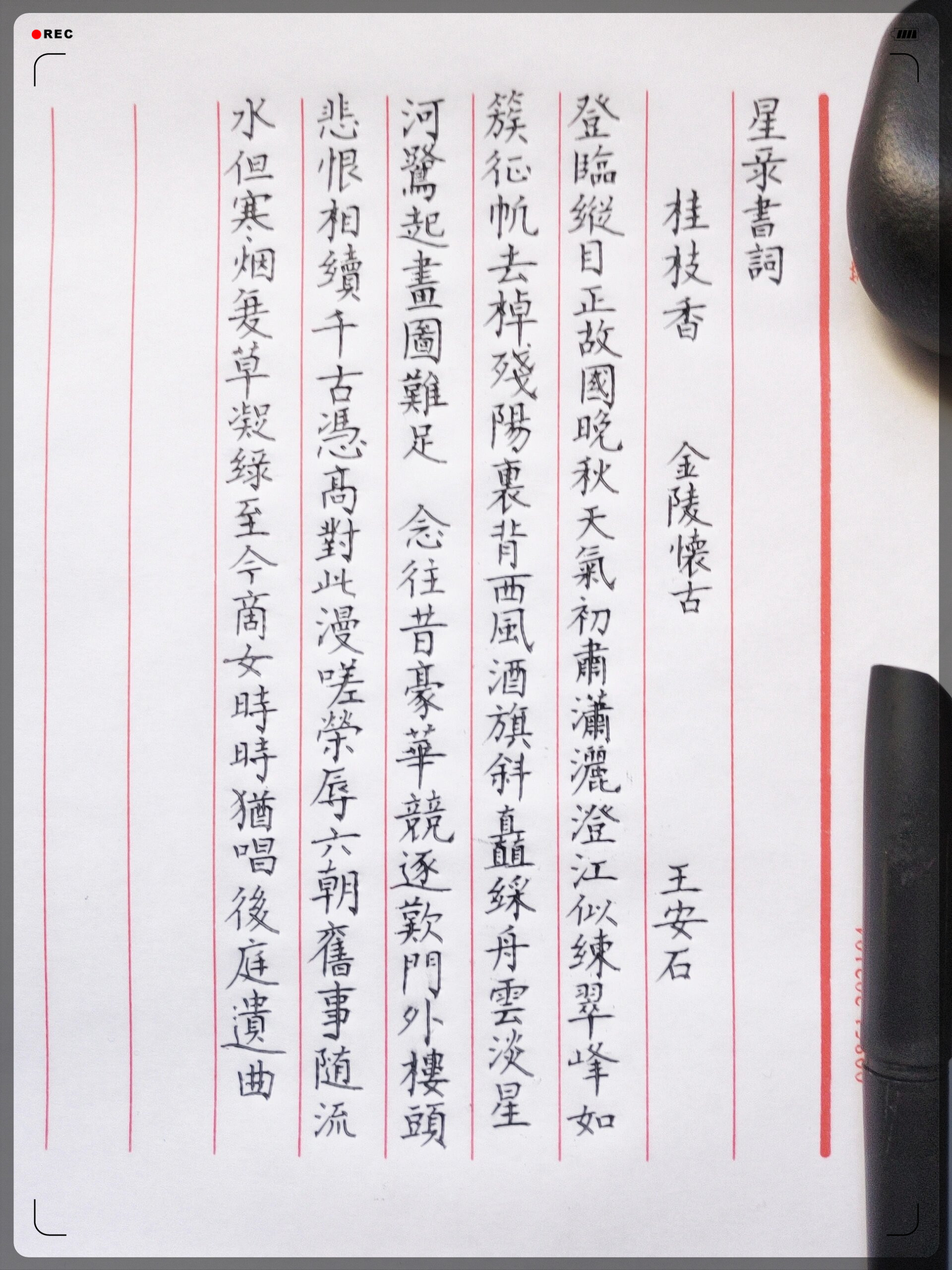 桂枝香.王安石(竖条纸)  #我要上热门