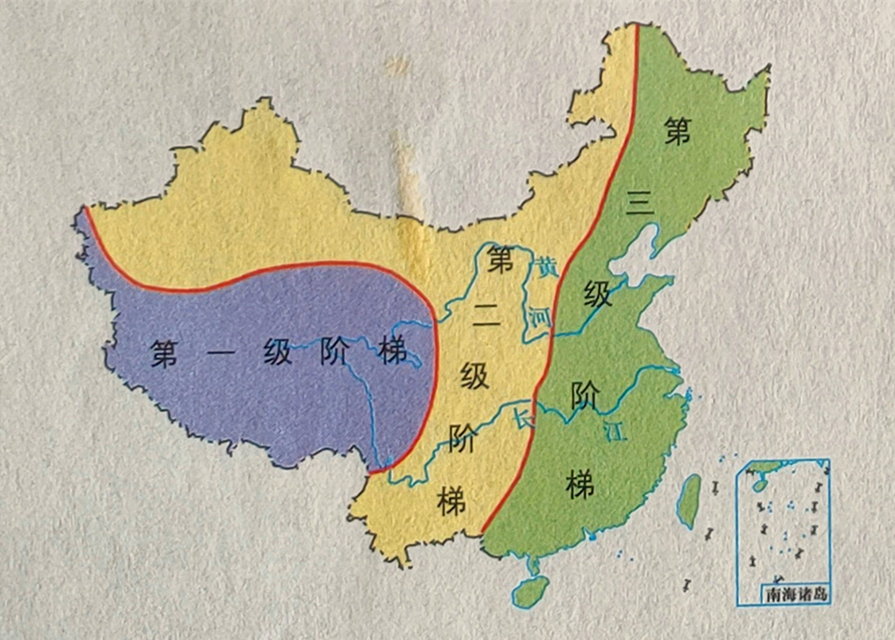 我国阶梯分界线示意图图片